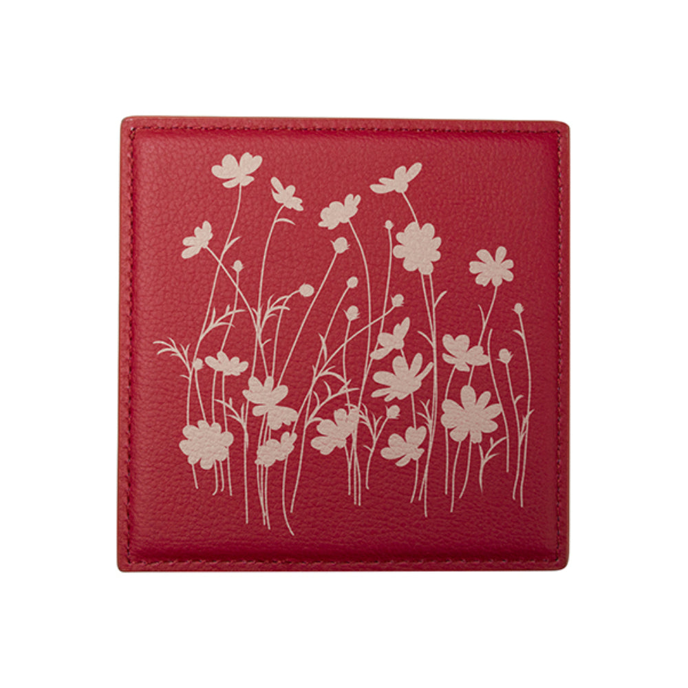 Engravables - PU LEATHER - Coaster - SQUARE - 10cm - Red