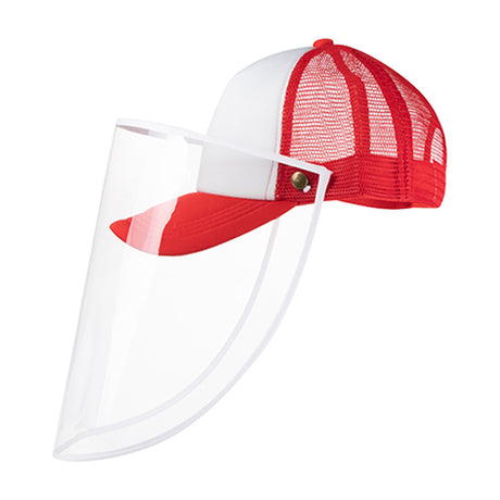 Apparel - Cap with Face Shield - ADULT - Red - Longforte Trading Ltd