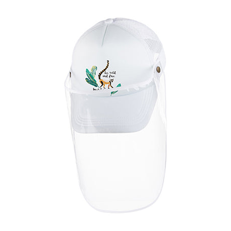 Apparel - Cap with Face Shield - ADULT - Full White - Longforte Trading Ltd