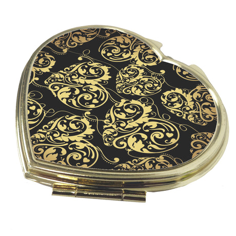 10 x Compact Mirror - Deluxe Classic Gold - Heart - Longforte Trading Ltd