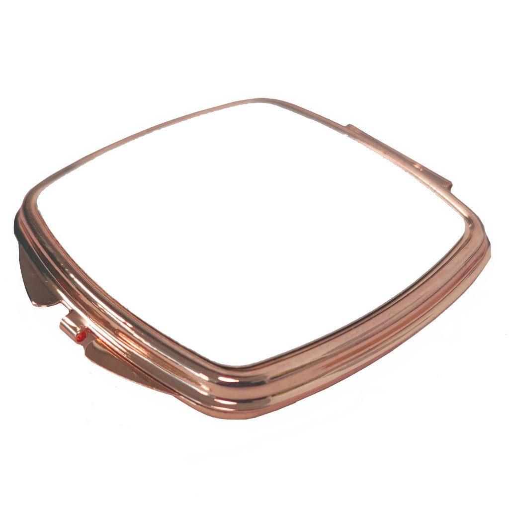 FULL CARTON - 200 x Compact Mirrors - Deluxe Rose Gold - Curved Square