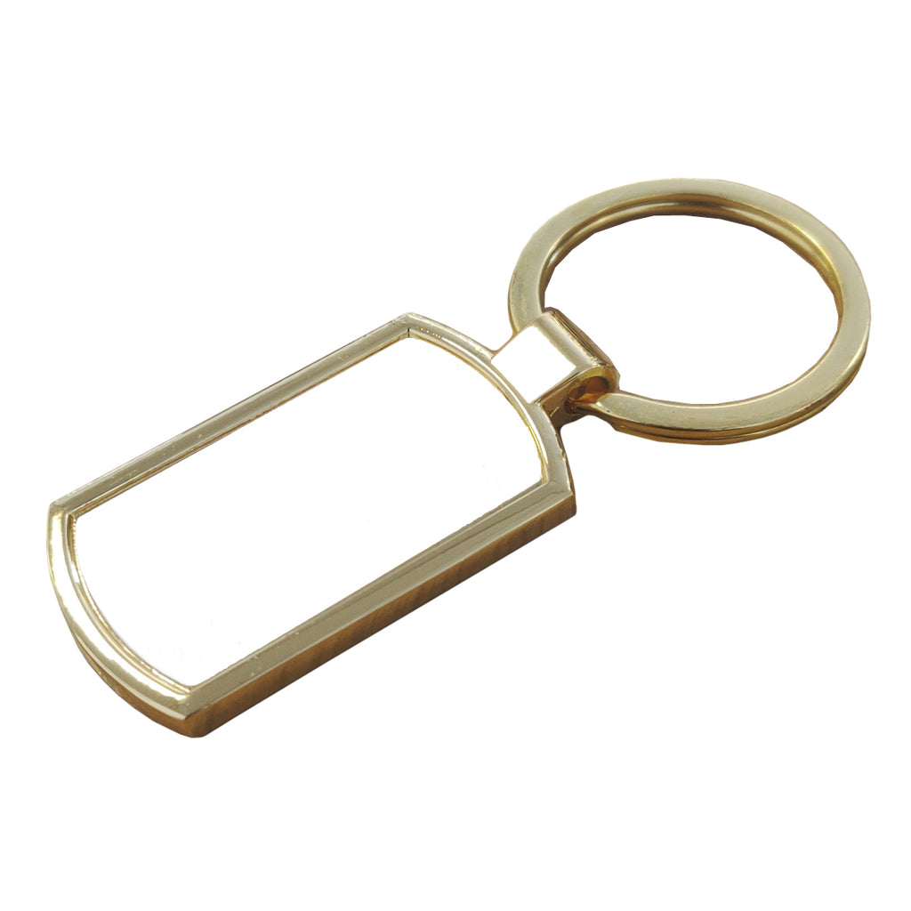 Keyring - 10 x GOLD Sublimation Metal Keyring - Oblong