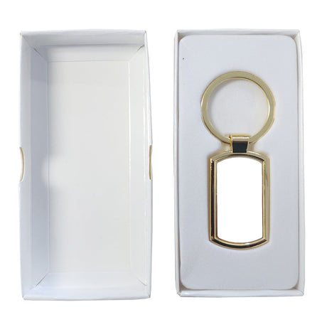 FULL CARTON - 200 x GOLD Sublimation Metal Keyring - Oblong - Longforte Trading Ltd