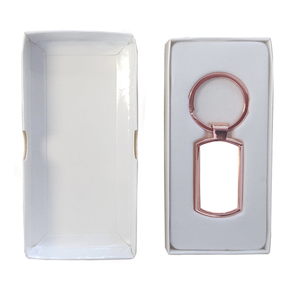 FULL CARTON - 200 x ROSE GOLD Sublimation Metal Keyring - Oblong