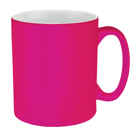 ENGRAVABLE - Pack of 6 x Mugs - Nitro Fluorescent Mugs - PINK - Longforte Trading Ltd