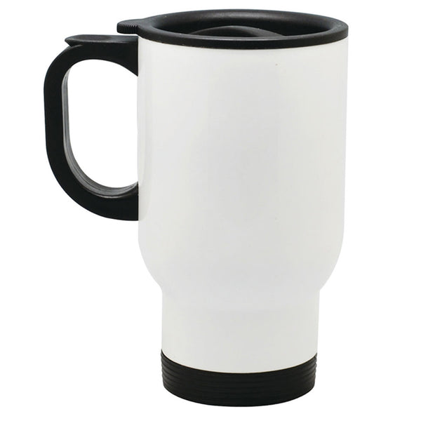 16 oz Stainless Steel Thermal Travel Mug- White – Blank