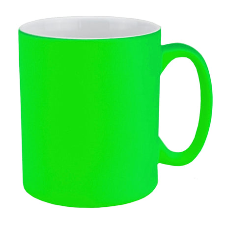 ENGRAVABLE - Pack of 6 x Mugs - Nitro Fluorescent Mugs - GREEN - Longforte Trading Ltd