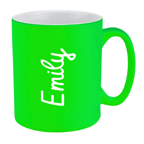 ENGRAVABLE - Pack of 6 x Mugs - Nitro Fluorescent Mugs - GREEN - Longforte Trading Ltd