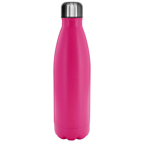 FULL CARTON - 50 x Bowling Double Walled Stainless Steel Water Bottle - COLOURED - 500ml - ROSE RED