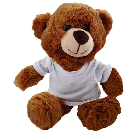 FULL CARTON - 50 x Dark Brown Teddy Bears with Printable T-Shirt