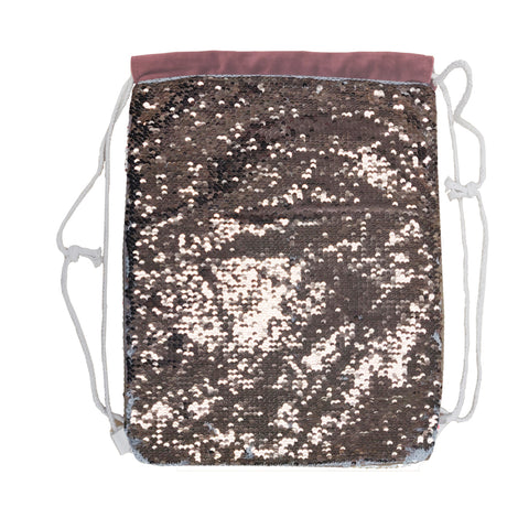 Bags - Sequin DRAWSTRING Bag - 38.5cm x 30cm - CHAMPAGNE GOLD - Longforte Trading Ltd