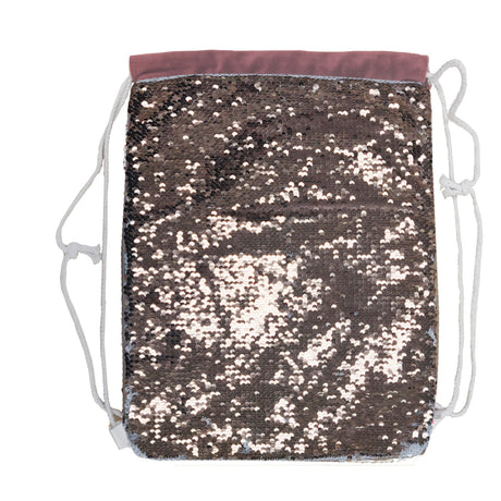 FULL CARTON - 50 x Sequin DRAWSTRING Bag - 38.5cm x 30cm - CHAMPAGNE GOLD