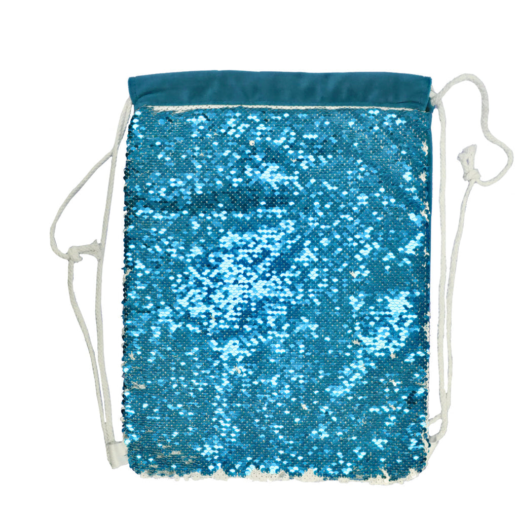 FULL CARTON - 50 x Sequin DRAWSTRING Bags - 38.5cm x 30cm - LIGHT BLUE