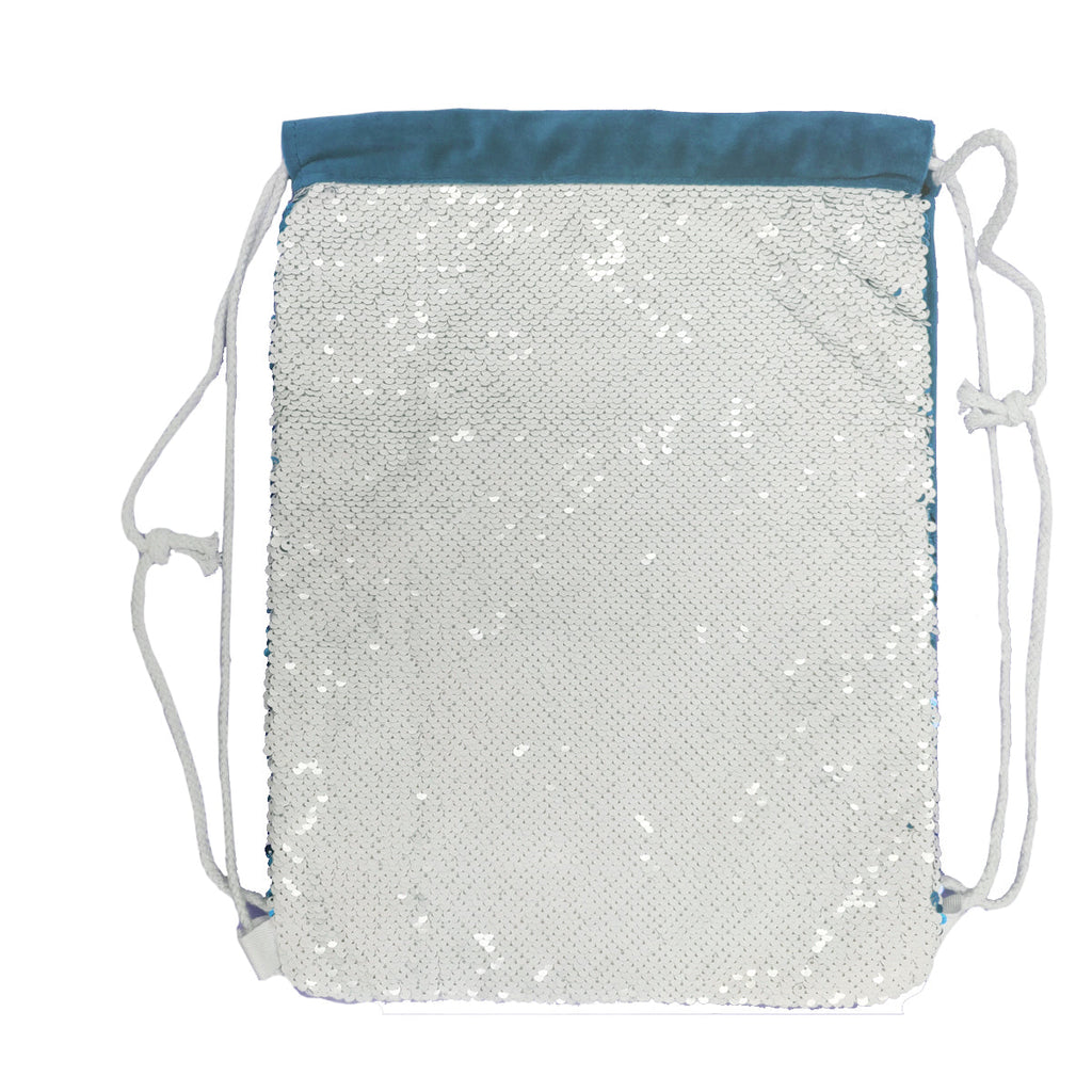 FULL CARTON - 50 x Sequin DRAWSTRING Bags - 38.5cm x 30cm - LIGHT BLUE