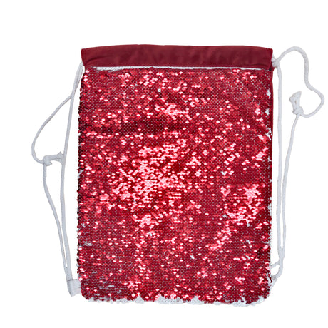 Bags - Sequin DRAWSTRING Bag - 38.5cm x 30cm - RED - Longforte Trading Ltd