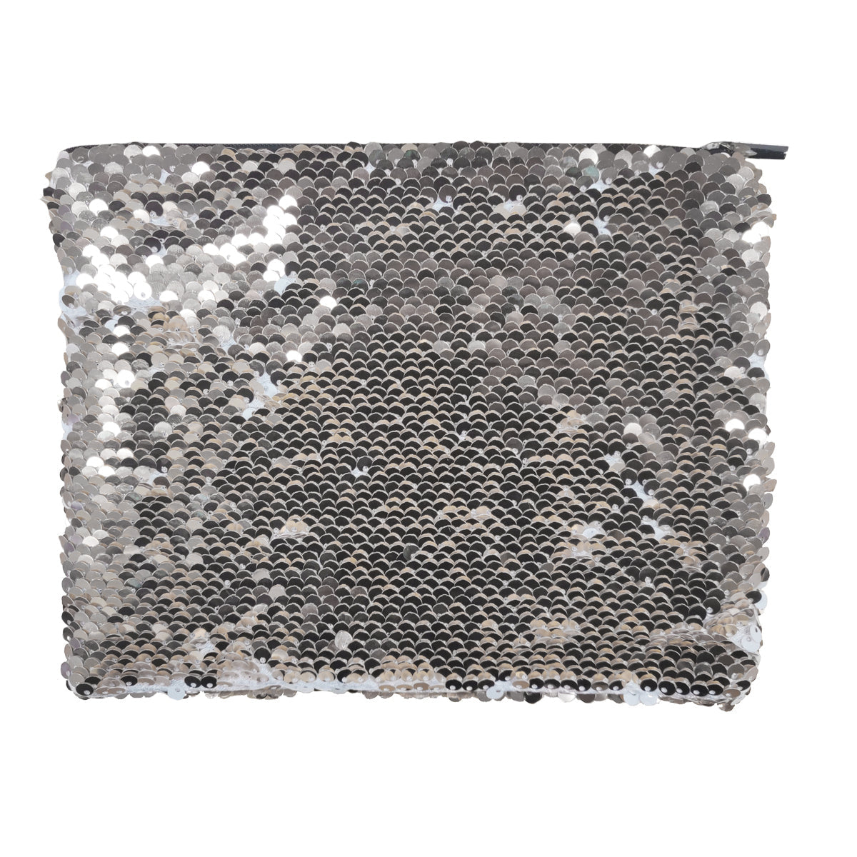 FULL CARTON - 50 x Sequin Handbags/ Cosmetic/Purses - 15cm x 20cm - SILVER