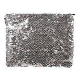 FULL CARTON - 50 x Sequin Handbags/ Cosmetic/Purses - 15cm x 20cm - SILVER