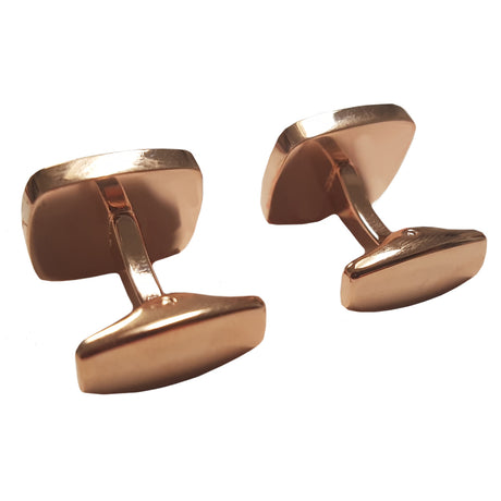 Cufflinks - PREMIER Range - Rose Gold - Curved Square - Longforte Trading Ltd