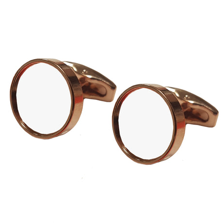 Cufflinks - PREMIER Range - Rose Gold - Round - Longforte Trading Ltd